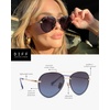 image:imageDIFF Lenox Polarized Designer Aviator Sunglasses for Women UV400 Protection Gold Stainless Steel FramesGold  Blue Gradient