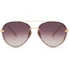 image:imageDIFF Lenox Polarized Designer Aviator Sunglasses for Women UV400 Protection Gold Stainless Steel FramesGold  Brown Gradient Mirror