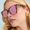image:imageDIFF Meredith  Designer Square Sunglasses for Women  UV400 Mirrored LensHimalayan Tortoise