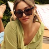 image:imageDIFF Meredith  Designer Square Sunglasses for Women  UV400 Polarized ProtectionEspresso Tortoise  Brown