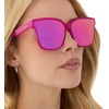 image:imageDIFF Meredith II  Designer Square Sunglasses for Women  100 UVAUVB ProtectionBright Tulip  Pink Mirror