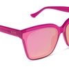 image:imageDIFF Meredith II  Designer Square Sunglasses for Women  100 UVAUVB ProtectionBright Tulip  Pink Mirror