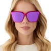 image:imageDIFF Meredith II  Designer Square Sunglasses for Women  100 UVAUVB ProtectionBright Tulip  Pink Mirror