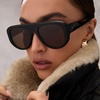 image:imageDIFF Morgan Oversized Designer Aviator Sunglasses for Women  UV400 Polarized ProtectionBlack  Brown