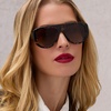 image:imageDIFF Morgan Oversized Designer Aviator Sunglasses for Women  UV400 Polarized ProtectionEspresso Tortoise  Brown Gradient
