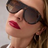 image:imageDIFF Morgan Oversized Designer Aviator Sunglasses for Women  UV400 Polarized ProtectionEspresso Tortoise  Brown Gradient