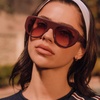 image:imageDIFF Morgan Oversized Designer Aviator Sunglasses for Women  UV400 Polarized ProtectionRugby Red