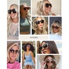 image:imageDIFF Sandra Designer Square Sunglasses for Women UV400 ProtectionLight Pink Crystal  Dusk Gradient