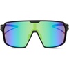 image:imageDIFF Sport Charge Designer Oversized Shield Sunglasses for women Polarized protection Matte Black  Green Mirror