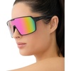 image:imageDIFF Sport Charge Designer Oversized Shield Sunglasses for women Polarized protection Matte Black  Pink Rush Mirror