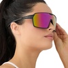 image:imageDIFF Sport Charge Designer Oversized Shield Sunglasses for women Polarized protection Matte Black  Pink Rush Mirror