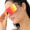 image:imageDIFF Sport Grandslam Designer Oversized Shield Sunglasses for women Polarized protection Black  Rainbow Mirror