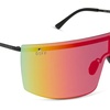 image:imageDIFF Sport Grandslam Designer Oversized Shield Sunglasses for women Polarized protection Black  Rainbow Mirror