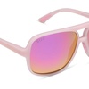 image:imageDIFF Sport Hangtime Designer Oversized Square Sunglasses for women Polarized protection Matte Baby Pink  Pink Rush Mirror