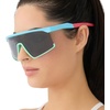 image:imageDIFF Sport Spike Designer Shield Sunglasses for women polarized protection Aqua Blue Green Coral  Grey