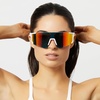 image:imageDIFF Sport Sunglasses Heat Lightweight Cycling Polarized Sunglasses UV400 ProtectionMatte White  Sunset Mirror