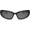 image:imageDIFF Sport Sunglasses Side Out Lightweight Wraparound Polarized Sunglasses UV400 ProtectionMatte Black  Grey WSilver Flash
