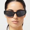 image:imageDIFF Sport Sunglasses Side Out Lightweight Wraparound Polarized Sunglasses UV400 ProtectionMatte Black  Grey WSilver Flash