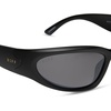 image:imageDIFF Sport Sunglasses Side Out Lightweight Wraparound Polarized Sunglasses UV400 ProtectionMatte Black  Grey WSilver Flash