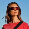 image:imageDIFF Sport Sunglasses Side Out Lightweight Wraparound Polarized Sunglasses UV400 ProtectionMatte Black