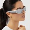image:imageDIFF Sport Sunglasses Side Out Lightweight Wraparound Polarized Sunglasses UV400 ProtectionSilver  Silver Mirror