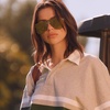 image:imageDIFF Tahoe  Designer Aviator Sunglasses for Women  UV400 Protection FramesGold  Aloe Green Gradient