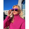 image:imageDIFF Tahoe  Designer Aviator Sunglasses for Women  UV400 ProtectionMatte Gold  Sunset Mirror