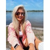 image:imageDIFF Tahoe  Designer Aviator Sunglasses for Women  UV400 ProtectionRose Gold  Cherry Blossom Mirror