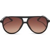 image:imageDIFF Tosca II Oversized Aviator Sunglasses for Women  Black  Brown Gradient  100 UV Protection
