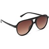 image:imageDIFF Tosca II Oversized Aviator Sunglasses for Women  Black  Brown Gradient  100 UV Protection