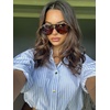 image:imageDIFF Tosca III Designer Aviator Sunglasses for Women  Fashionable amp Trendy Style  UV400 ProtectionEspresso Tortoise