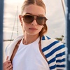 image:imageDIFF Tosca III Designer Aviator Sunglasses for Women  Fashionable amp Trendy Style  UV400 ProtectionTawny Tortoise