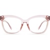 image:imageDIFF Winston Designer Oversized Square Computer Blue Light Blocking Glasses for Men and WomenLight Pink