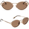 image:imageDIFF  Jessie James Decker Limoncello Lightweight Wire Sunglasses for Women UV400 ProtectionGold  Brown