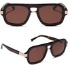 image:imageDIFF  Rachael Kirkconnell Naomi Oversized Navigator Sunglasses for Women  UV400 Protection  Cedar Tortoise  Brown