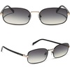 image:imageDIFF  Rachael Kirkconnell Trinity Oval Low Profile Sunglasses for Women  UV400 Protection  Black  Grey Gradient