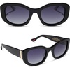 image:imageDIFF  The Devil Wears Prada Miranda Oversized Rectangular Sunglasses for Women  UV400 Polarized Protection  Black  Grey Gradient