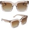 image:imageDIFF  TravisMathew  Valencia Oversized Square Sunglasses for Women  UV400 Polarized ProtectionSoft Taupe Crystal  Brown Gradient