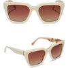 image:imageDIFF Amara Square Oversized Sunglasses for Women  100 UVAUVB ProtectionCourtside Ivory  Brown Gradient