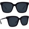 image:imageDIFF Bella Designer Square Sunglasses for Women  UV400 Polarized Protection  Black FrameBlack  Grey