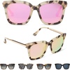 image:imageDIFF Bella Square Sunglasses for Women  Designer Frames  100 UV ProtectionCream Tortoise  Pink Mirror