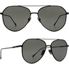 image:imageDIFF Dash Designer Aviator Sunglasses for Women UV400 ProtectionMatte Black  Solid Grey Polarized