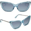 image:imageDIFF Disney Princess Cinderella Designer Cat Eye Sunglasses for Women UV400 Polarized Blue Crystal Glitter  Blue Dust Gradient