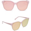 image:imageDIFF Gia Designer Square Sunglasses for Women  Fashionable amp Trendy Eyewear  100 UVAUVB ProtectionPowder Pink  Cherry Blossom Mirror