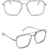 image:imageDIFF Jordan Designer Blue Light Blocking Glasses  Oversized Navigator Frame  UV400 ProtectionClear  Gold