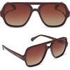 image:imageDIFF Layton Oversized Navigator Sunglasses for Women and Men  UV400 Polarized Protection  Rugby Red  Brown Gradient