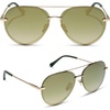 image:imageDIFF Lenox Polarized Designer Aviator Sunglasses for Women UV400 Protection Gold Stainless Steel FramesGold  Aloe Green Gradient