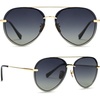 image:imageDIFF Lenox Polarized Designer Aviator Sunglasses for Women UV400 Protection Gold Stainless Steel FramesGold  Black Grey Gradient