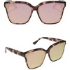 image:imageDIFF Meredith II  Designer Square Sunglasses for Women  100 UVAUVB ProtectionHimalayan Tortoise  Taupe Mirror
