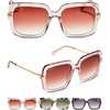 image:imageDIFF Sandra Designer Square Sunglasses for Women UV400 ProtectionLight Pink Crystal  Dusk Gradient